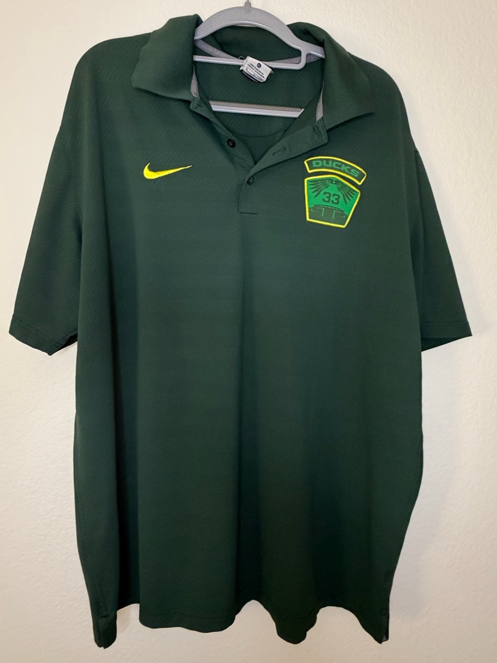 Nike Oregon Ducks Men’s XL Green Dri-FIT Polo Embroidered